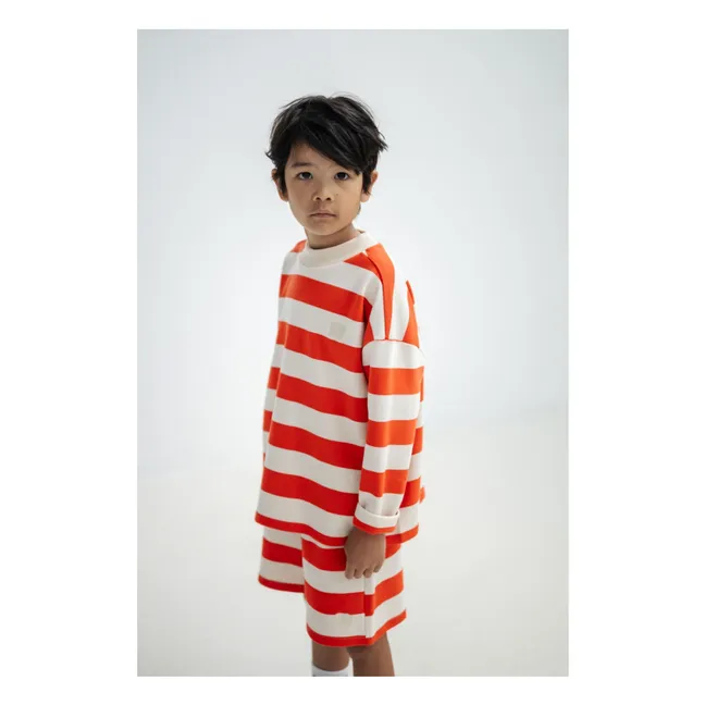 Sudadera a rayas de algodón orgánico | Naranja