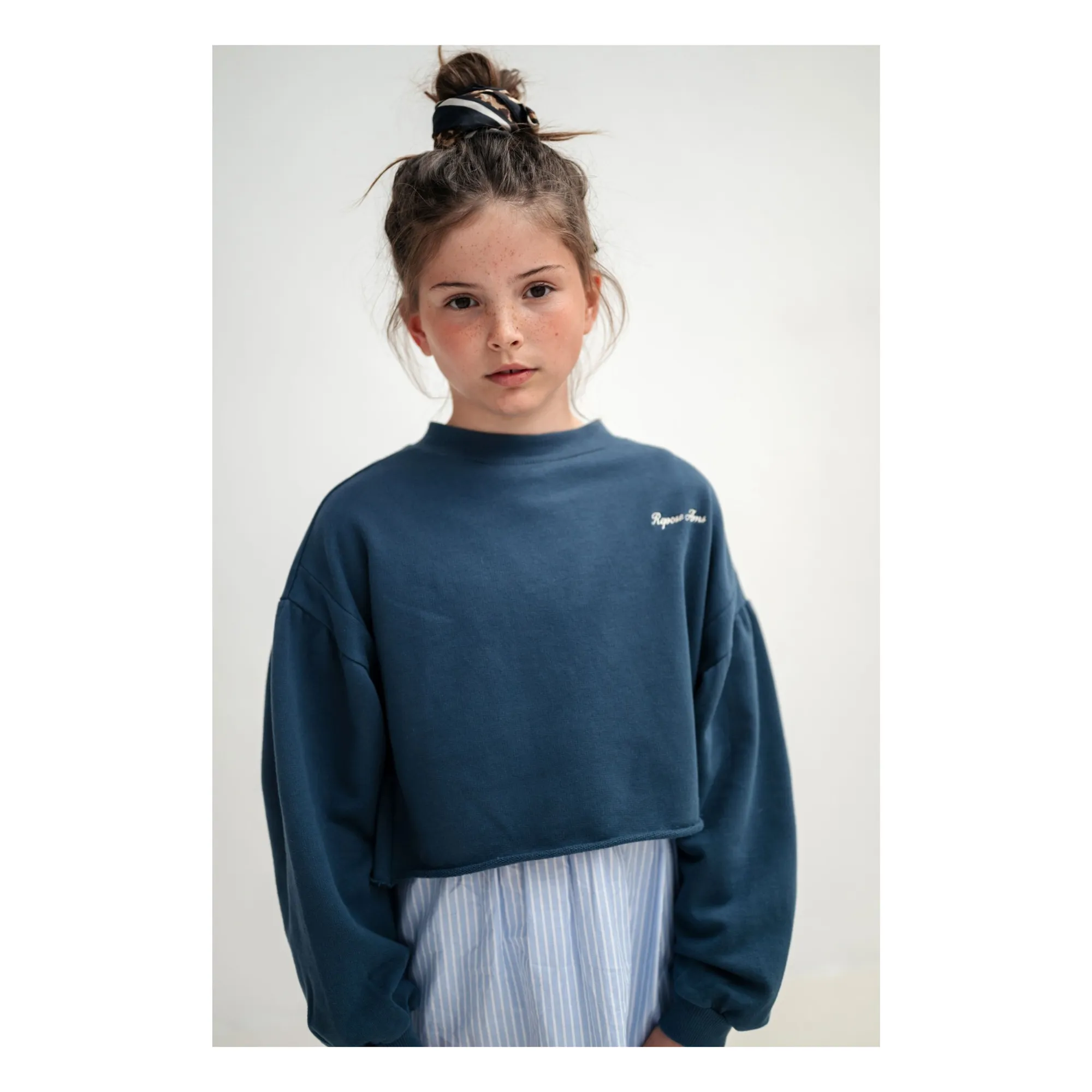 Sweat Crop Logo Coton Bio | Bleu foncé- Image produit n°2