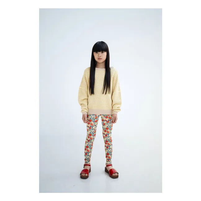 Pull Maille Rayé | Jaune pâle