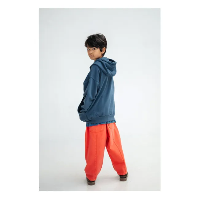 Organic cotton logo zip sweatshirt | Dark Blue