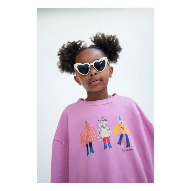 Oversized Sweat Cozydrop Oiseaux Coton Bio | Pink