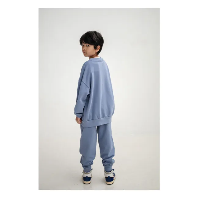 Oversized Sweat Cozydrop Logo Graphic Organic Cotton | Grey blue