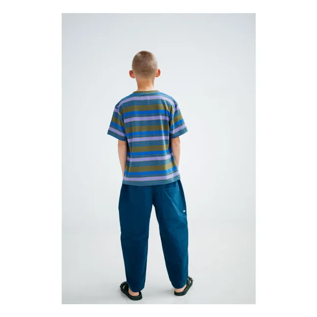 Organic Cotton Wide Leg Adjustable Pants | Blue