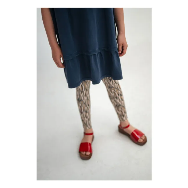 Organic cotton ruffled T-shirt dress | Midnight blue
