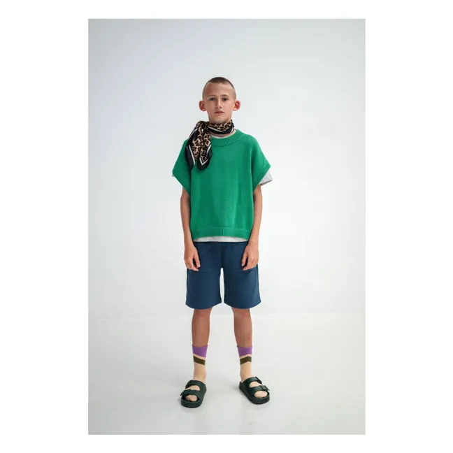 Pantalones cortos Jogger de algodón orgánico | Azul oscuro