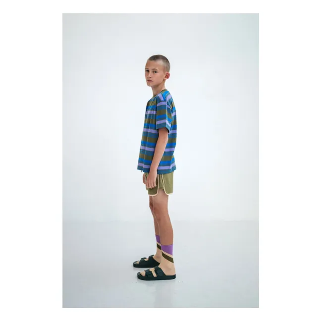 Pantalones cortos de rizo de algodón orgánico | Verde Kaki