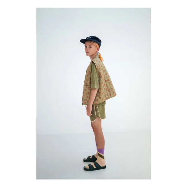 Organic cotton terry T-shirt | Khaki