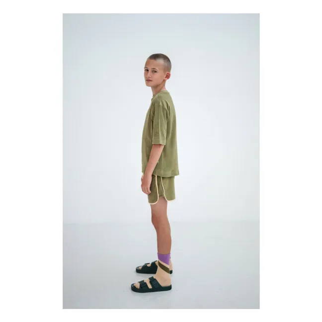 Organic cotton terry T-shirt | Khaki