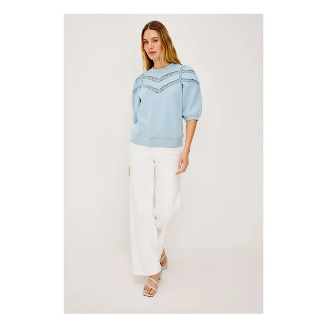 Pull Broderie Adria | Bleu