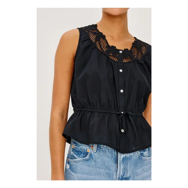 Blusa bordada Leilani | Negro