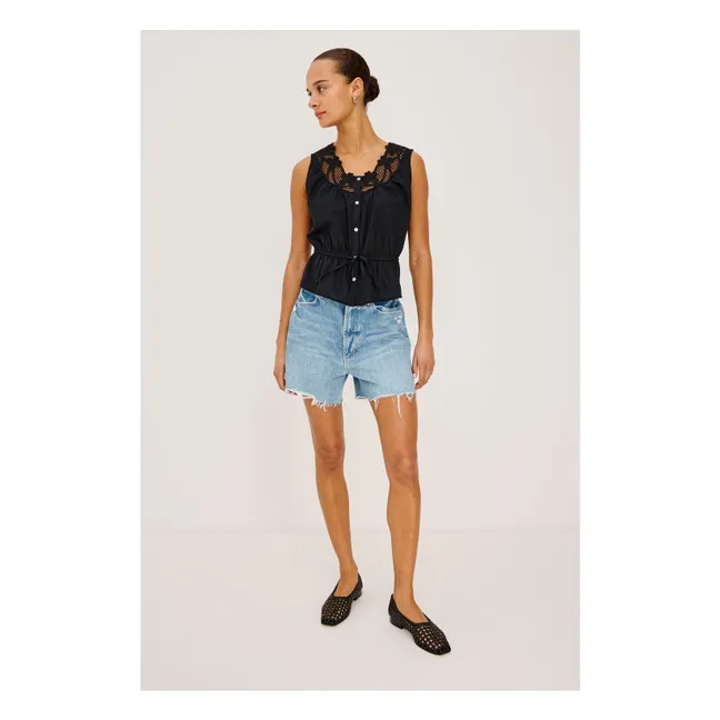 Blusa bordada Leilani | Negro