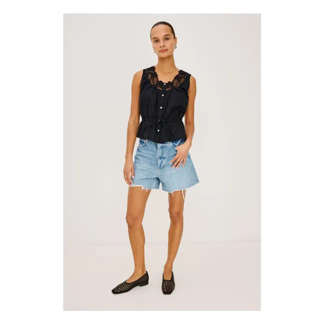 Blouse Broderie Leilani | Noir