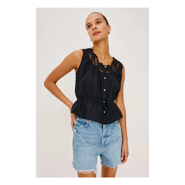 Blusa bordada Leilani | Negro
