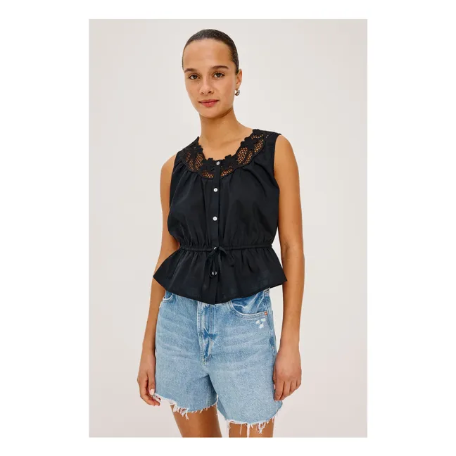 Blusa bordada Leilani | Negro