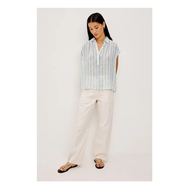 Tuscany Stripes Blouse | Light blue