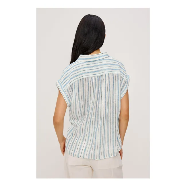 Tuscany Stripes Blouse | Light blue