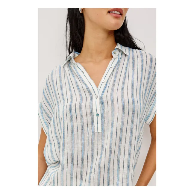 Tuscany Stripes Blouse | Light blue