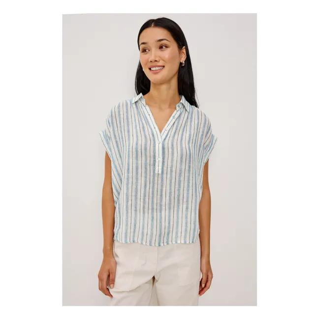 Bluse Streifen Tuscany | Hellblau