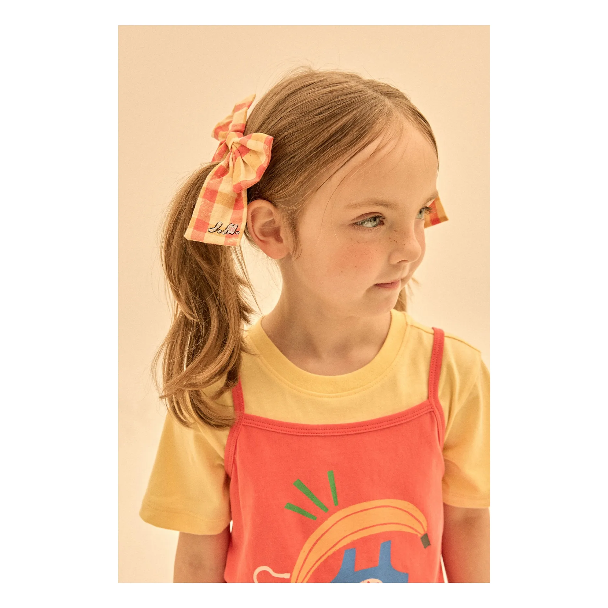 Barrette Nœud Carreaux | Jaune- Image produit n°1