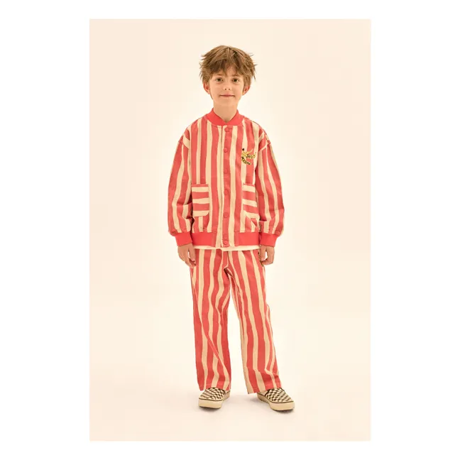 Pantalon Rayé | Rouge