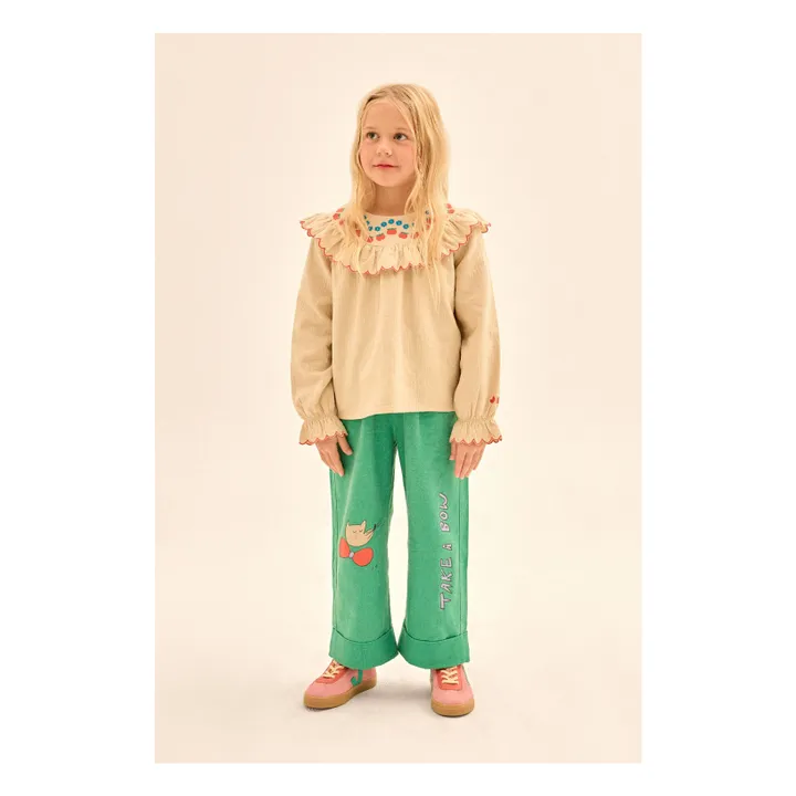 Blusa con volante manzana | Beige- Imagen del producto n°1