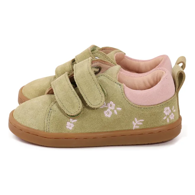 Sneakers Mahaut Floral Suede Scratch | Verde Almendra