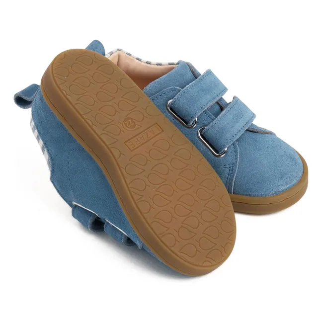 Baskets Scratchs Mahaut Rayées Suede | Bleu jean