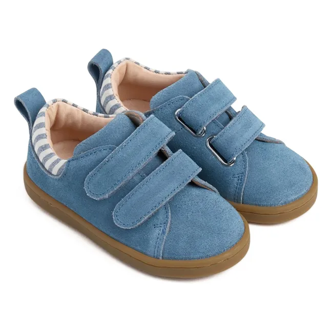 Baskets Scratchs Mahaut Rayées Suede | Bleu jean