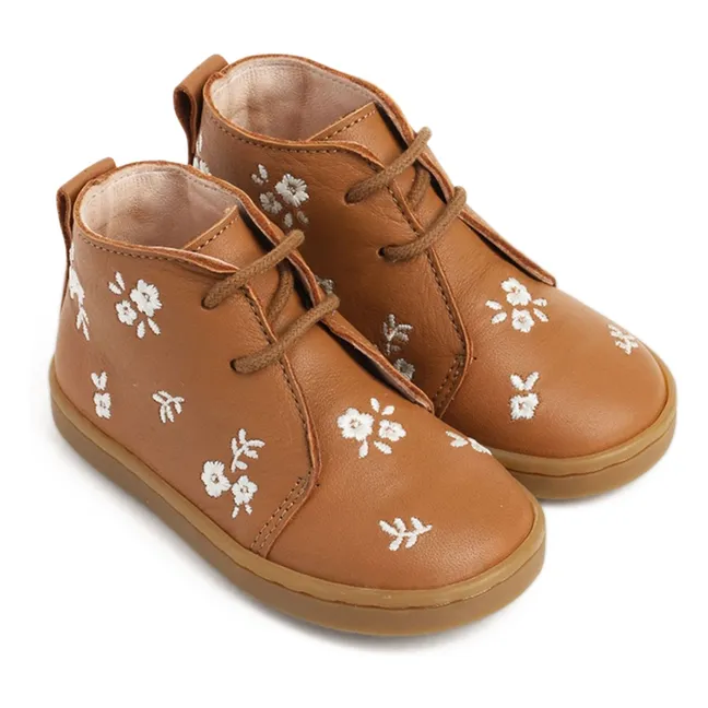 Sneakers Schnürsenkel Raoul Blumen | Kamelbraun