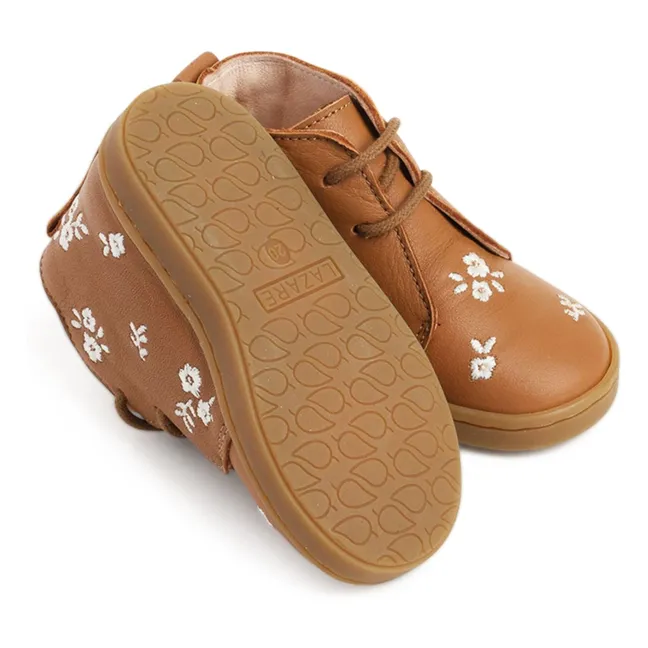 Baskets Lacets Raoul Fleurs | Camel