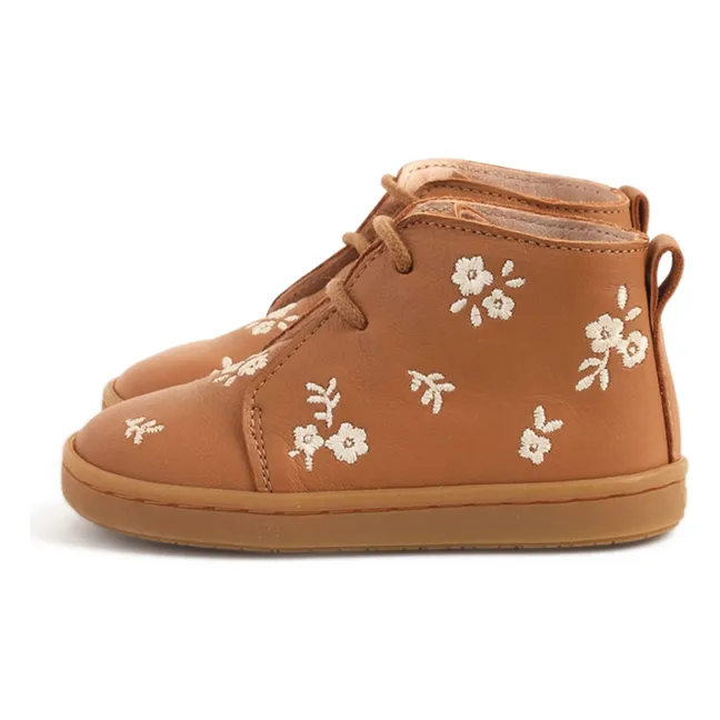 Baskets Lacets Raoul Fleurs | Camel