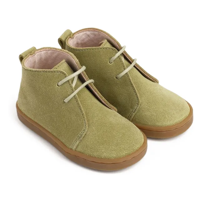 Raoul - Sneakers allacciate in pelle scamosciata | Verde mandorla