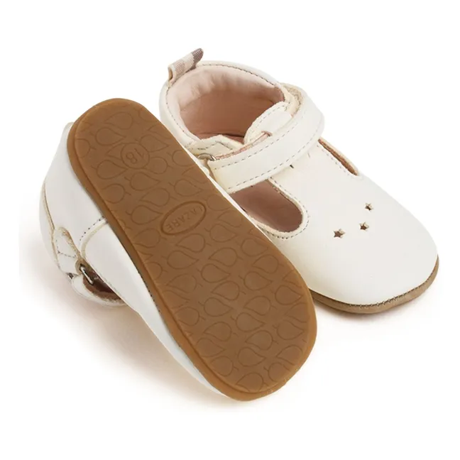 Chaussons Scratchs César Etoiles | Blanc cassé
