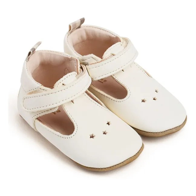 Chaussons Scratchs César Etoiles | Blanc cassé