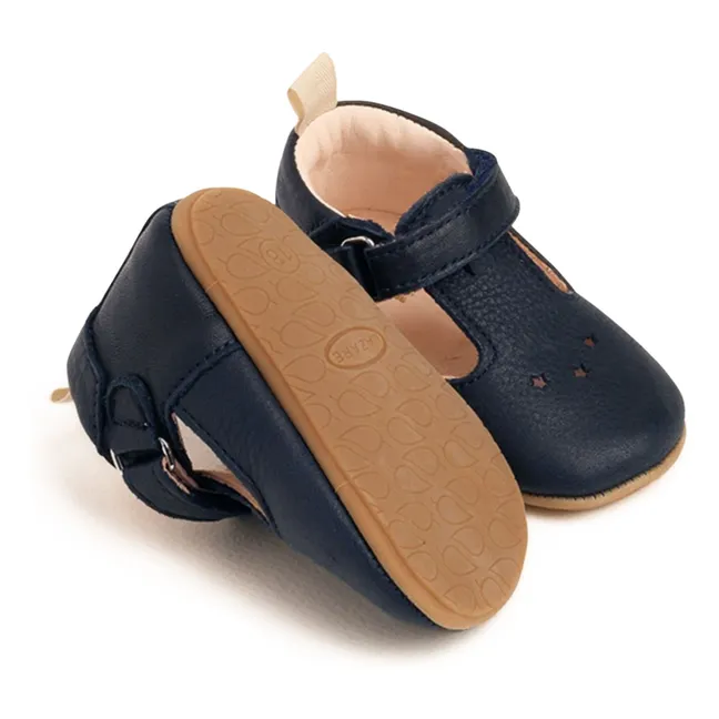 Chaussons Scratchs César Etoiles | Bleu marine