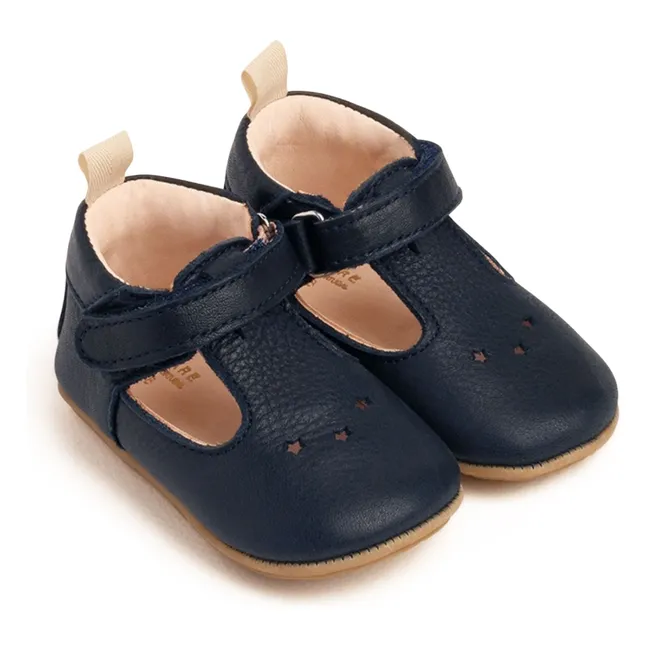 Chaussons Scratchs César Etoiles | Bleu marine