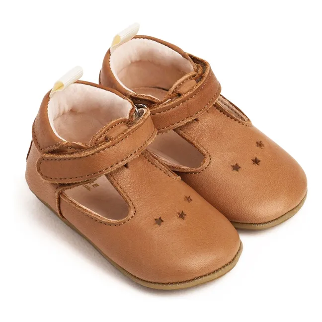 Chaussons Scratchs César Etoiles | Camel