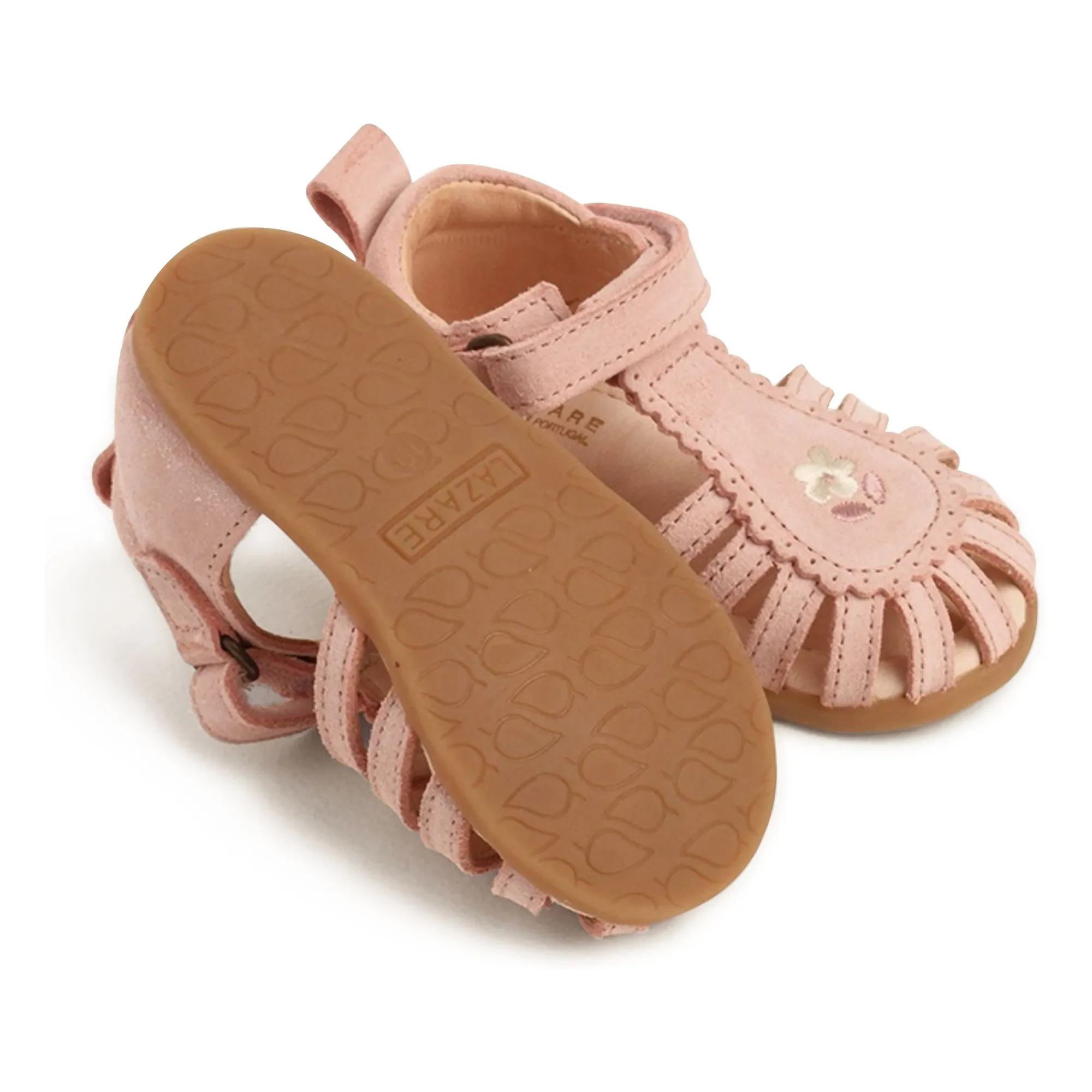 Sandales Brodées Colette Fleur Suede | Rose poudré- Image produit n°6