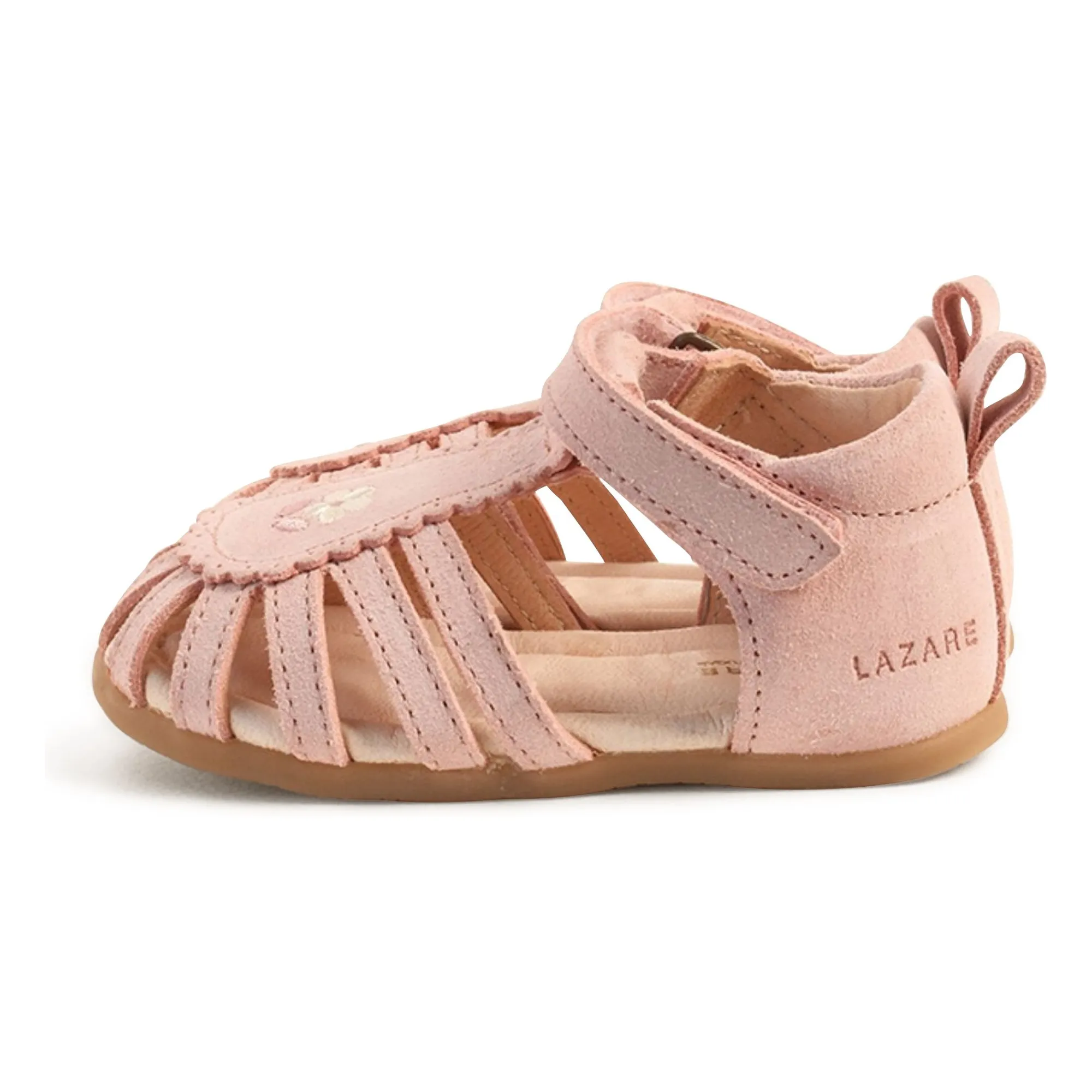 Sandales Brodées Colette Fleur Suede | Rose poudré- Image produit n°0
