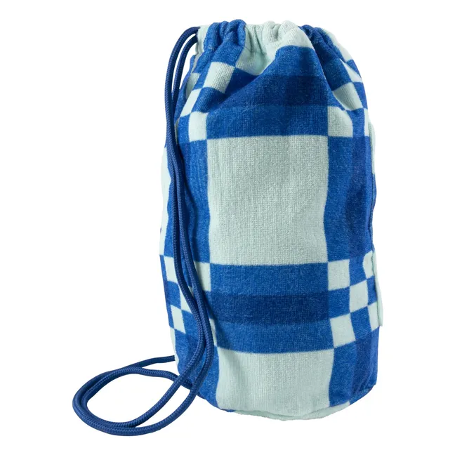 Sac à Dos Poche Carreaux Eponge | Bleu