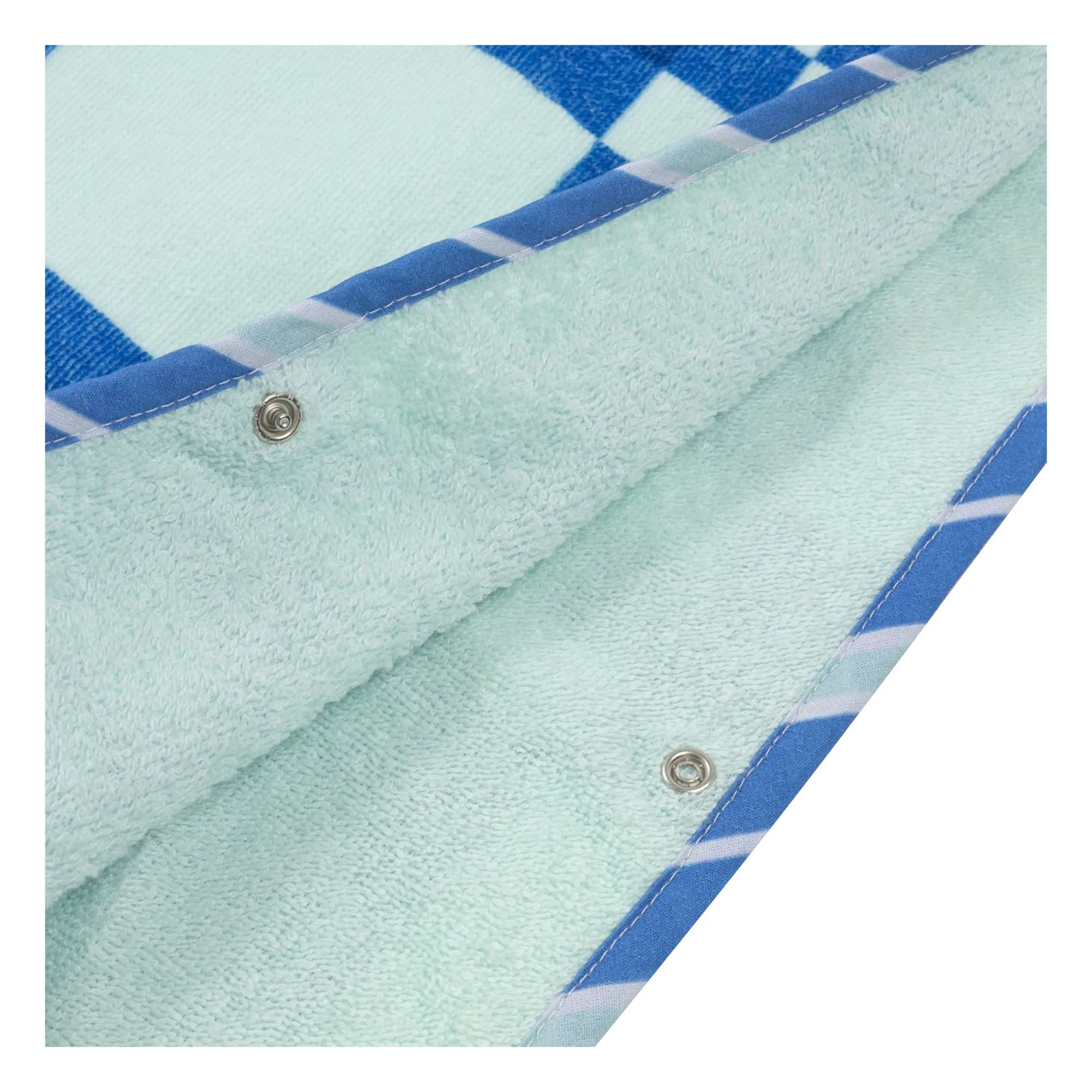 Poncho de Bain Carreaux Eponge  | Bleu- Image produit n°3