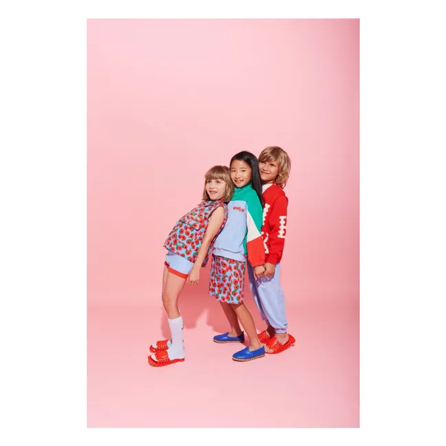 Sweat Zippé Colorblock Coton Bio | Bleu ciel