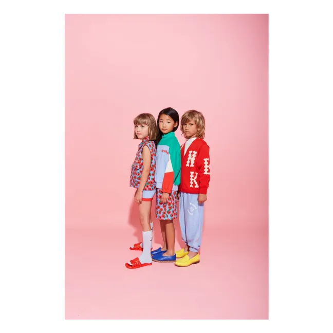 Sweat Zippé Colorblock Coton Bio | Bleu ciel