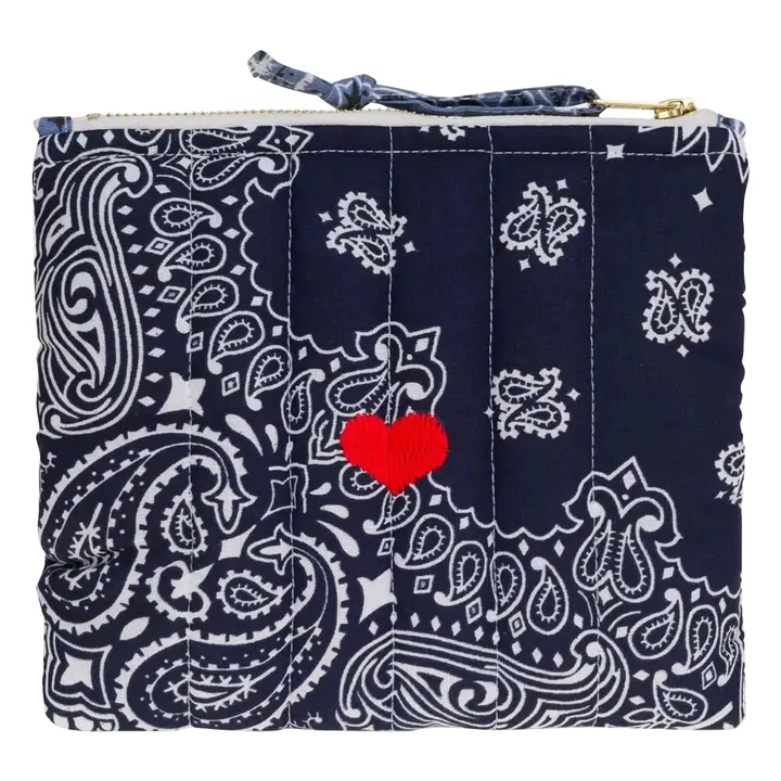 Mini bolsa corazón con cremallera | Azul Marino- Imagen del producto n°0