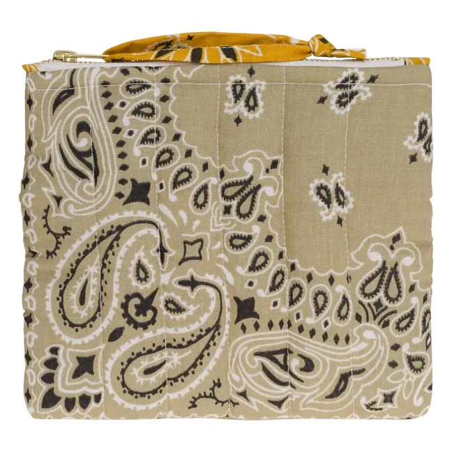 Mini Pochette Zippée Matelassé Champignon | Beige