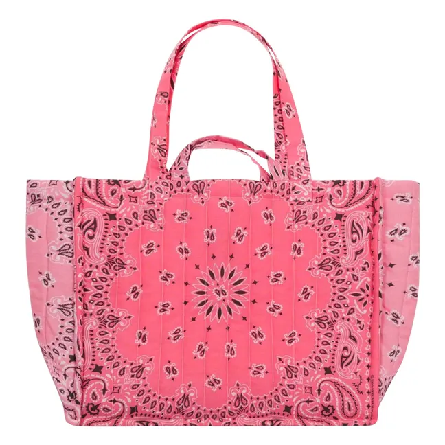 Maxi Tote acolchado Happy Face | Rosa