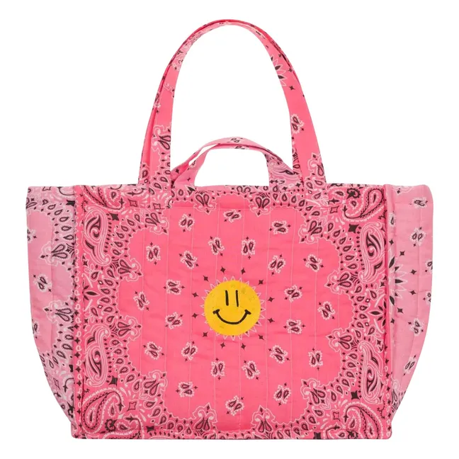 Maxi Cabas Matelassé Happy Face | Rose