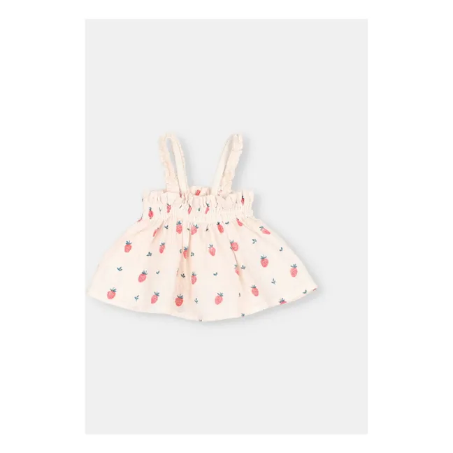 Organic Cotton Strawberry Top | Pale Pink