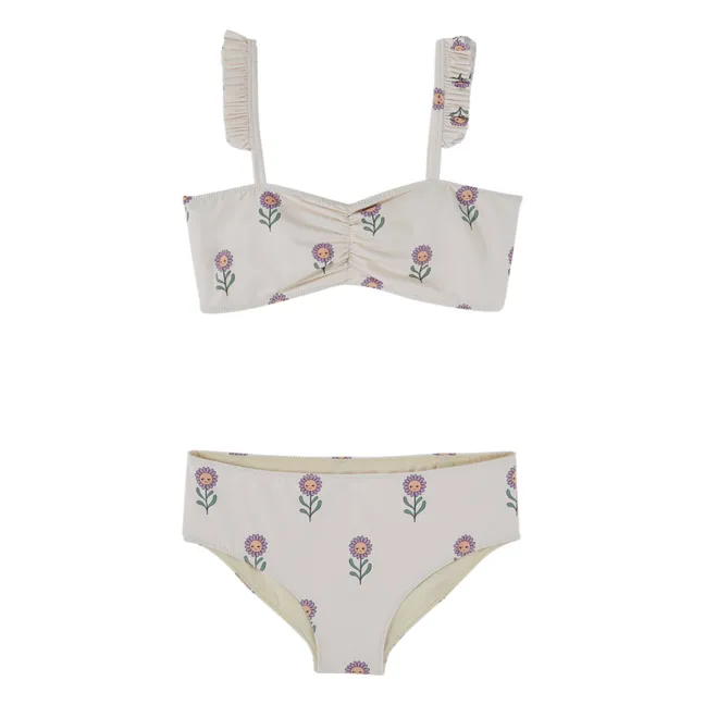 Bañador Bandeau Floral | Crema