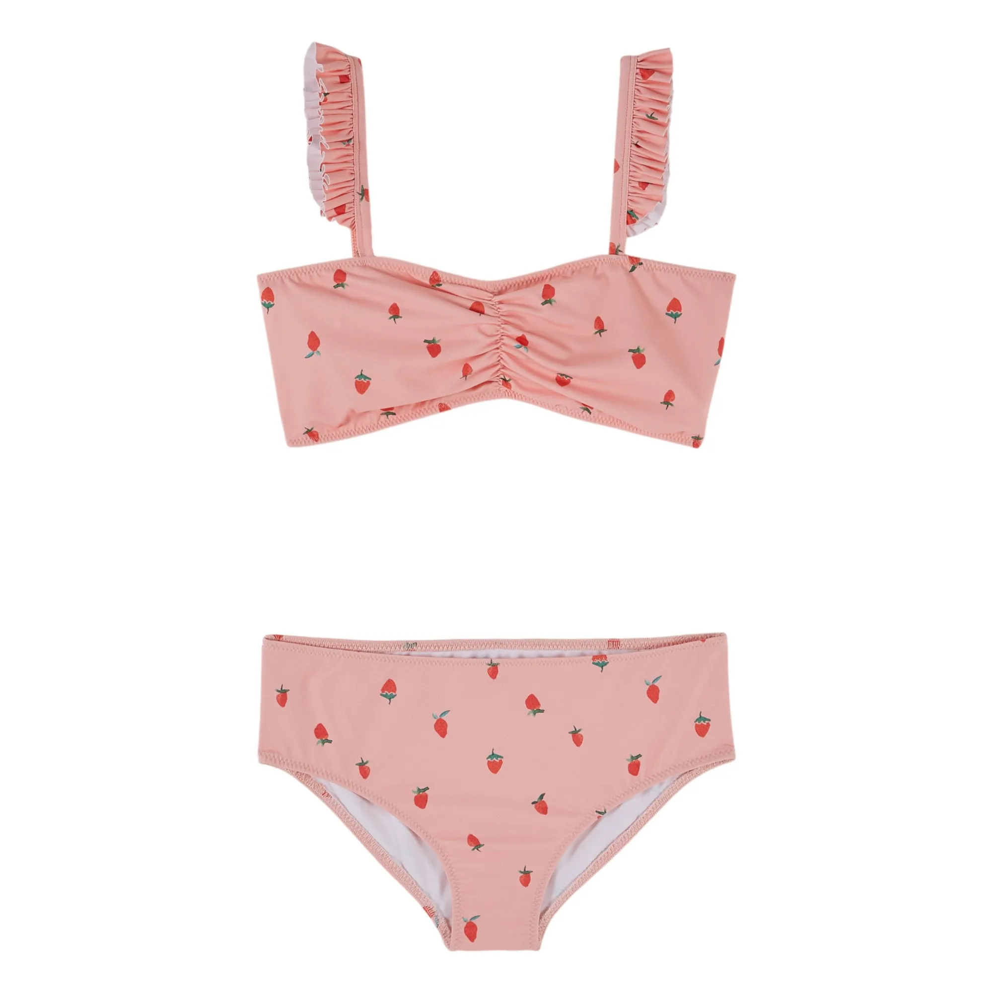 Emile Et Ida Pink Strawberry Bandeau Swimsuit